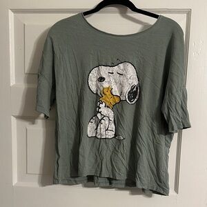 Green Snoopy Graphic T-Shirt